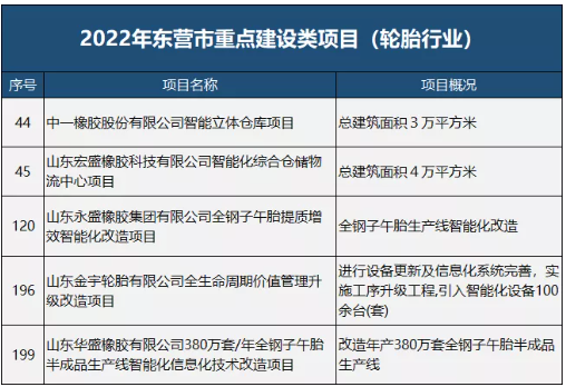 5個輪胎行業的項目。