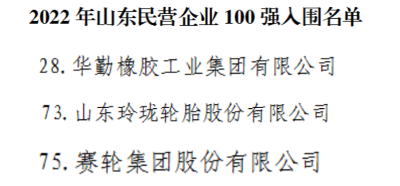 山東民企100強(qiáng),三大輪胎上榜! 山東民企100強(qiáng),三大輪胎上榜!