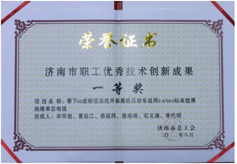 　章丘區總工會副主席陳彬，華凌電纜總裁王偉為獲獎人員頒發證書和獎勵金。