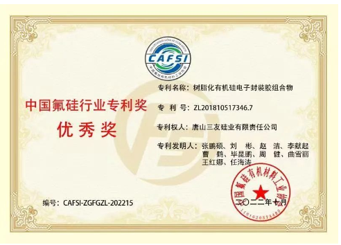 三友硅業(yè)兩項(xiàng)專利榮獲中國氟硅行業(yè)專利優(yōu)秀獎(jiǎng)! 三友硅業(yè)兩項(xiàng)專利榮獲中國氟硅行業(yè)專利優(yōu)秀獎(jiǎng)!