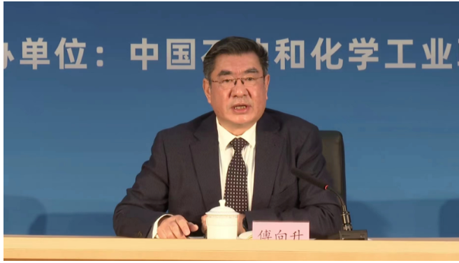 中國石油和化學(xué)工業(yè)聯(lián)合會(huì)副會(huì)長傅向升，在會(huì)上作題為“深入貫徹二十大精神 開創(chuàng)石化高質(zhì)量發(fā)展新局面”的主題報(bào)告。