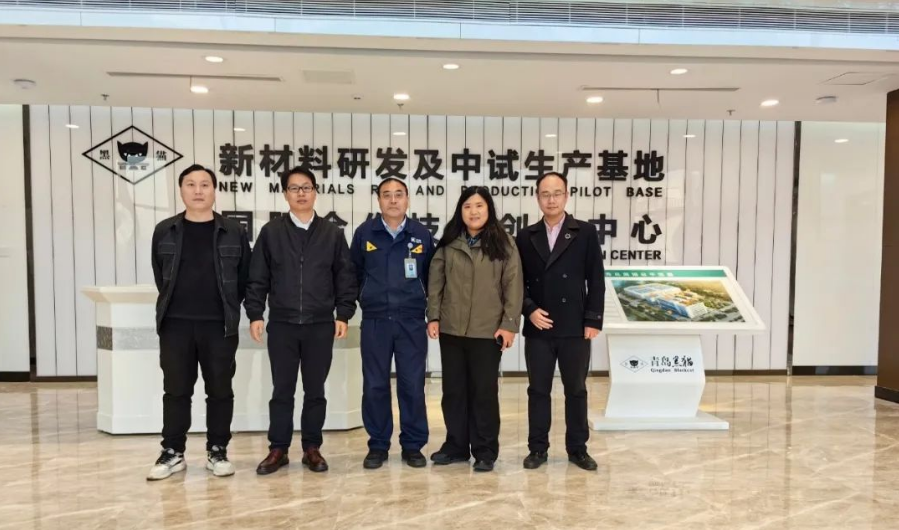 近日，玲瓏輪胎橡膠研究總院副院長(zhǎng)郭建平、配方設(shè)計(jì)部主任李彥果及材料開(kāi)發(fā)部的相關(guān)專家一行到青島黑貓開(kāi)展技術(shù)交流。青島黑貓黨支部書(shū)記、總經(jīng)理王宏及相關(guān)研發(fā)團(tuán)隊(duì)人員陪同。