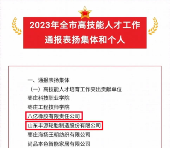 棗礦橡膠公司雙喜獲表揚(yáng)：獲評(píng)高技能人才培育工作突出貢獻(xiàn)單位