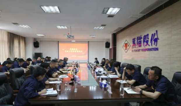 黑貓股份召開了基層黨建工作部署推進(jìn)會(huì)，旨在進(jìn)一步強(qiáng)化黨對(duì)公司及各單位發(fā)展的引領(lǐng)作用。黑貓股份黨委副書記、董事長(zhǎng)、總經(jīng)理魏明以及黨政領(lǐng)導(dǎo)班子成員出席了會(huì)議，會(huì)議由公司黨委專職副書記周芝凝主持。