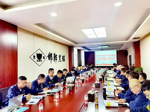 在邯鄲黑貓公司的調研會上，盛旺喜明確了現場管理的數字化改革進程，并要求標準化工作流程，以提高工作效率。他強調員工應積極參與現場維護，提高員工的歸屬感和責任感。此外，他強調要堅決杜絕“八大浪費”，以使生產過程更加科學規范。